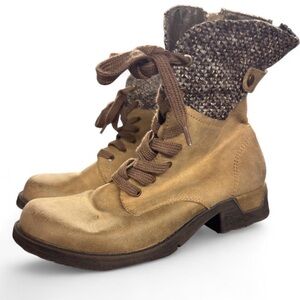 White Mountain Raymond Combat Boots with Knit Cuff